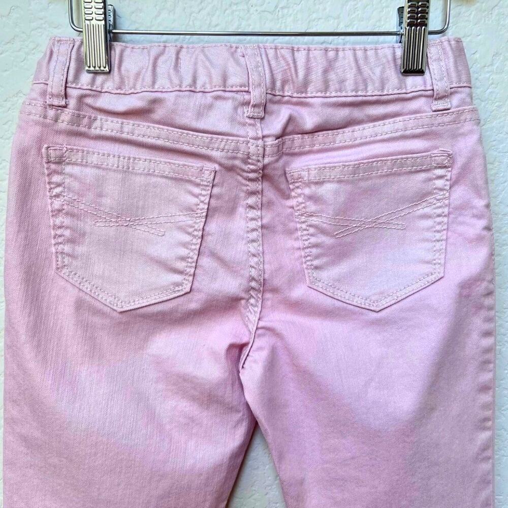Gap Kids Skinny Jeans Girls Size 10 Pink Shimmer Adjustable Waist Stretch - Picture 4 of 8